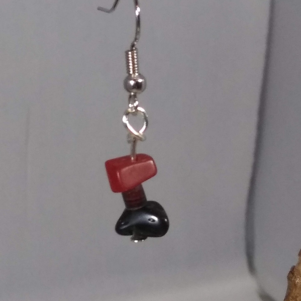 Handmade Bead & Wire Drop Earrings NWT